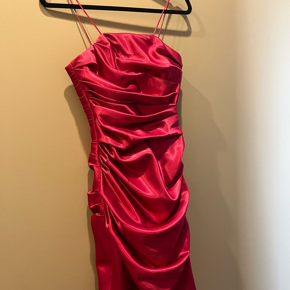 Elegant Red Satin Dress